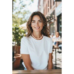 Coral Angel Skin Tumbled Chip  Necklace Strand Choker 14.75" 7.5" Drop Vintage